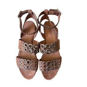 ALAIA NEW Metallic Paris Sandals with Grommets European 41